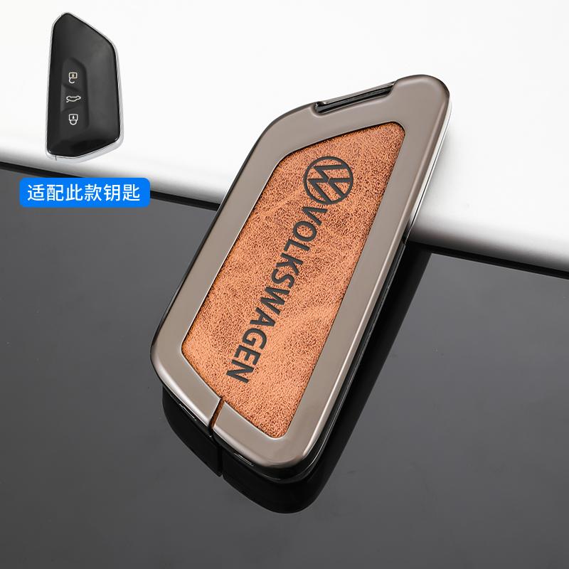 

New Zinc Alloy Leather Car Remote Key Case Cover Shell For Volkswagen VW Golf 8 MK8 ID.3 ID.4 ID-6 2022 2023 MK8 Cupra Acce