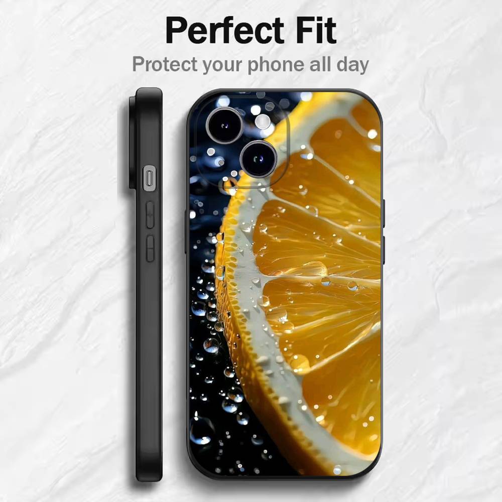 

Summer Fruit Phone Case For 17 16 15 14 13 12 11 Mini XS XR X 6S 6 Pro Max Plus Black Soft Cover iPhoneXSMAX