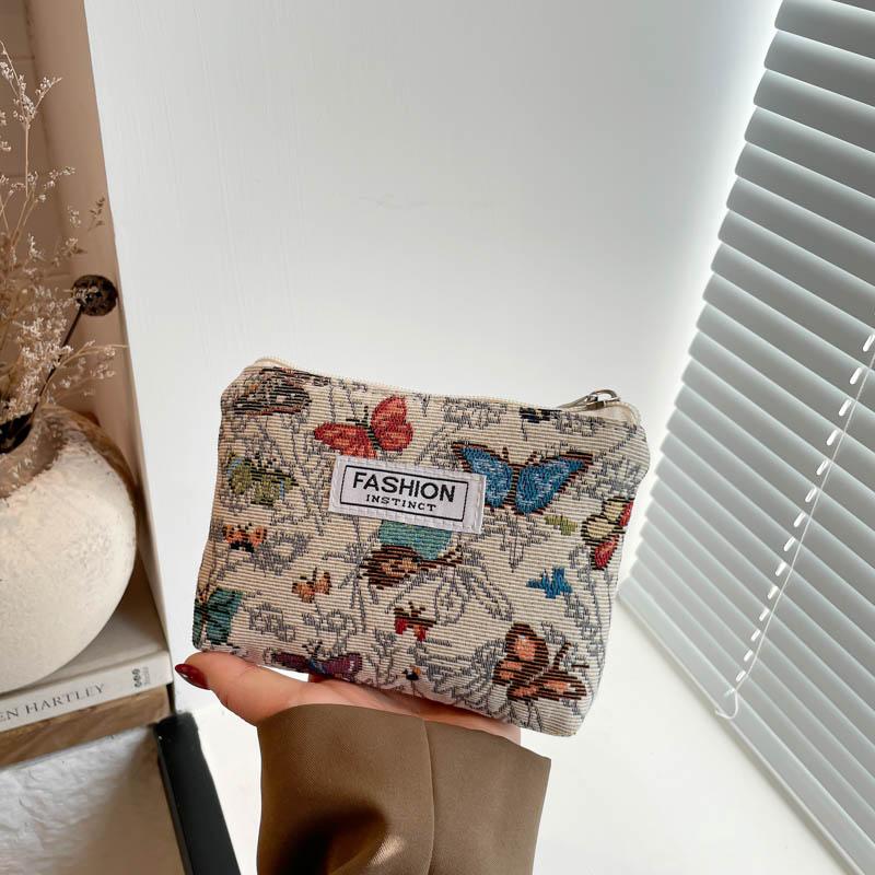 Yogodlns Women Floral Fabric Makeup Bag Cosmetics Case Brush Wash Bag for Birthday Holiday Gifts