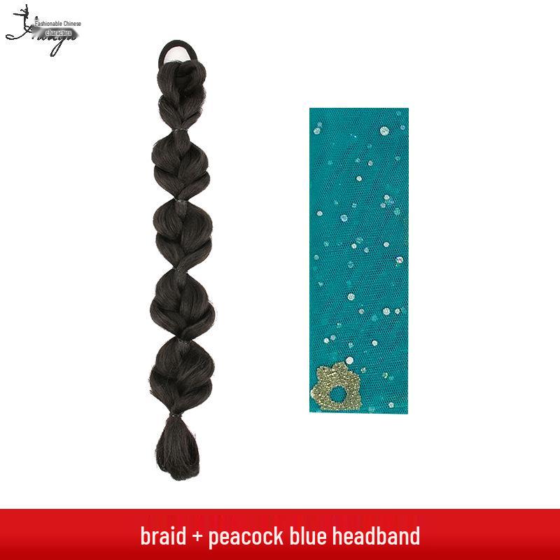 Парик ручной работы, коса, хвост, повязка на голову: Длинная коса-пузырь для женщин One Size