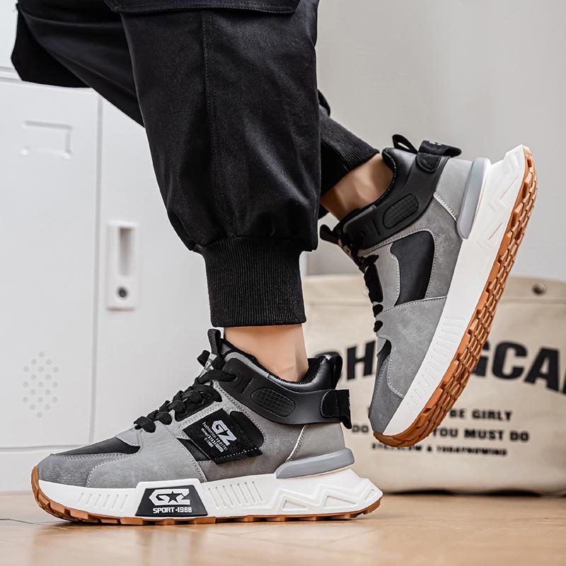 Autumn New Sports and Leisure Thick Soled Shoes Running Sports Shoe Anti Slip Thick Soled Invisible Height Increasing Men's Shoe