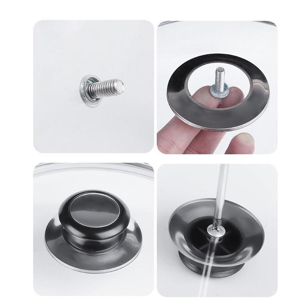 Pot Lid Handle Replacement Stainless Steel Universal Pot Cover Knob for Skillet Slow Cooker Home Kitchen Restaurant Dining Room