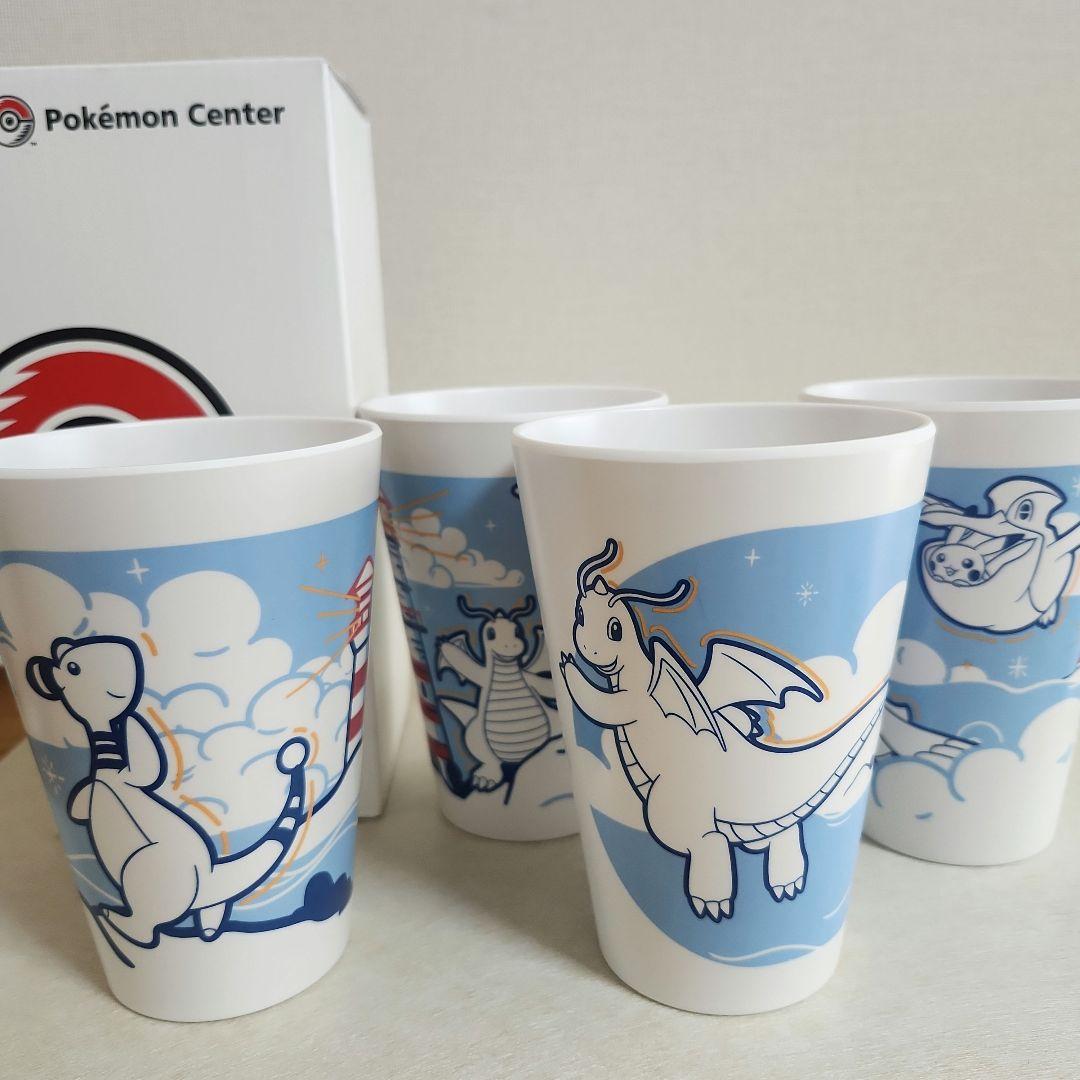Overseas Pokemon Center Dragonite Ampharos Pikachu Melamine Cup Set