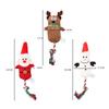 Dog Squeaky Toy for Teething Interactive Tug-of-War Rope Plush Toy for Small Dog Durable Chew Toy Christmas Gift