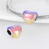 Charm Genuine Copper Love Heart Gradient Colors Bead Fits Bracelets DoItYourself Beautiful Gifts Women Delicate Jewellery Accessory