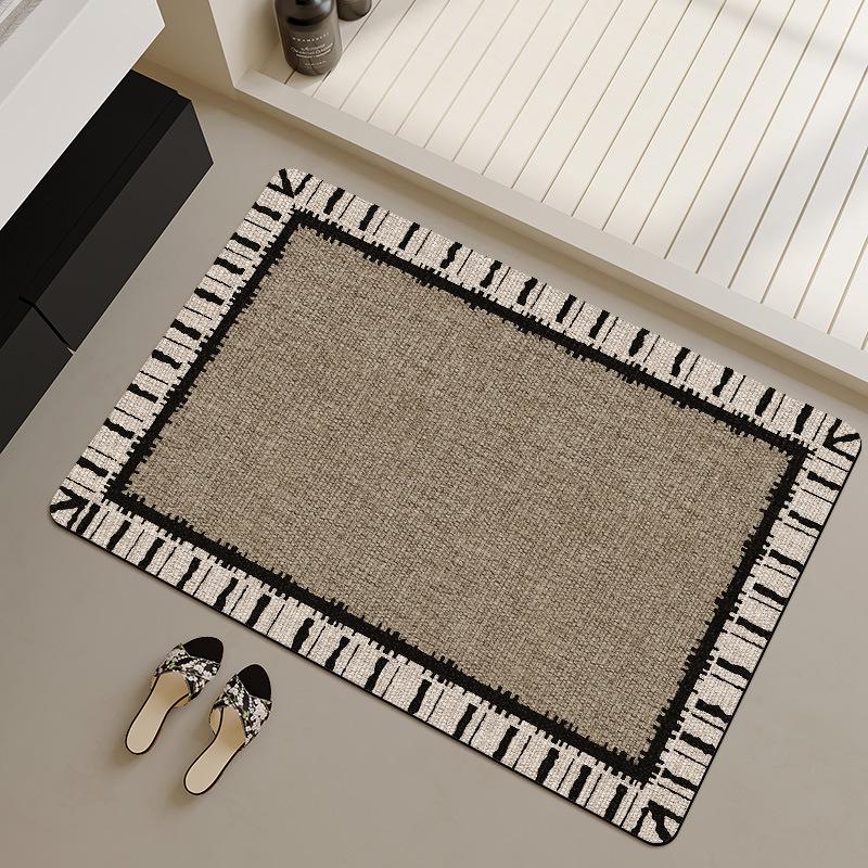 Minimalist Diatomaceous Earth Bathroom Mat - Water Absorbent, Quick Drying, Stain Resistant, Non-Slip, and Durable.