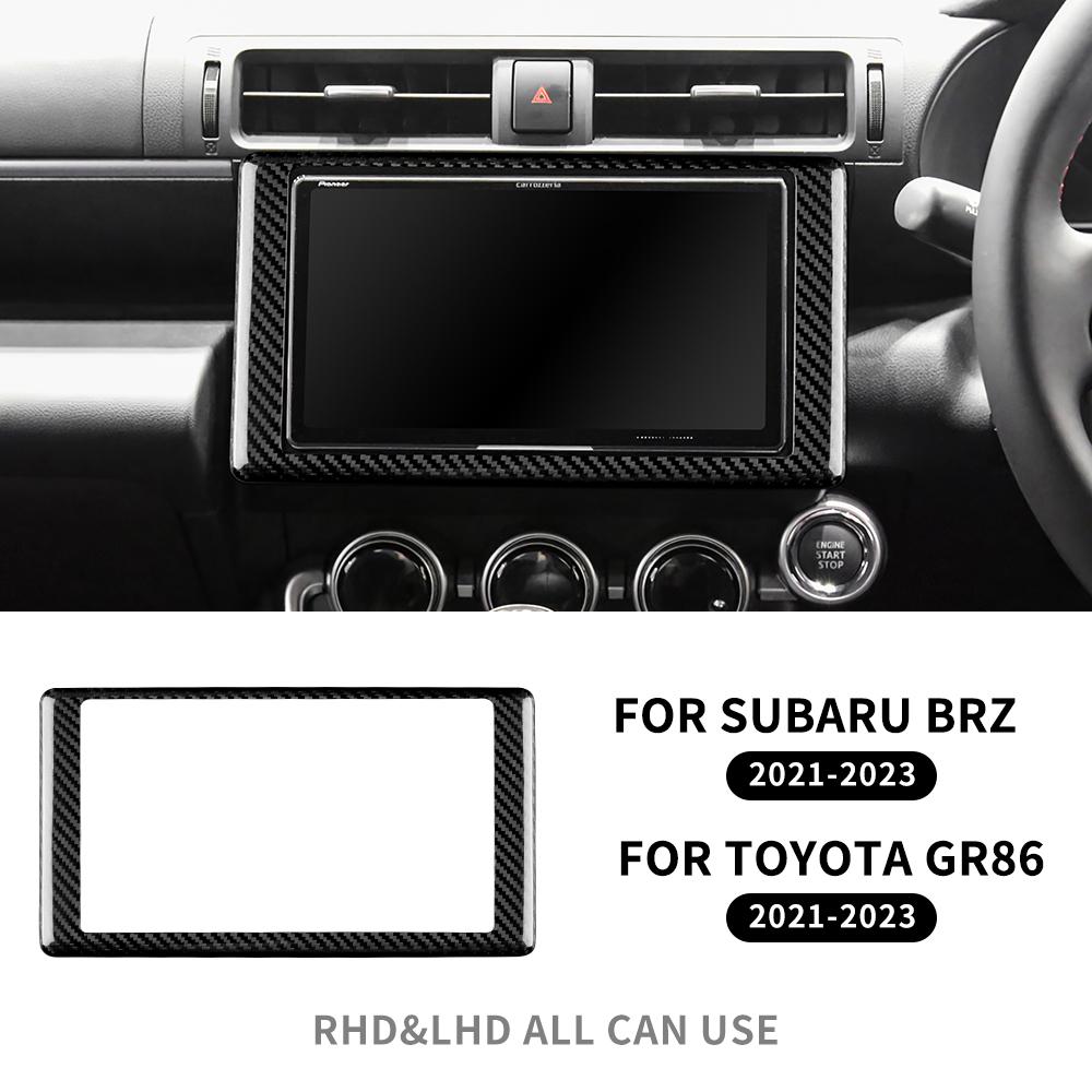 Real Hard Carbon Fiber RHD LHD Sticker For Subaru BRZ Toyota GR86 2025 2025 2025 2025 Car Navigation Interior Trim Accessories