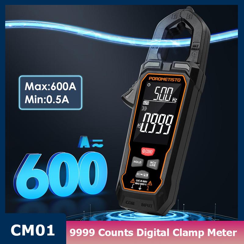 

POROMETISTO CM01/CM01SE Цифрові кліщі 9999 відліків AC DC Напруга Струм Тестер True RMS Temp Ом Ємність Мультиметр