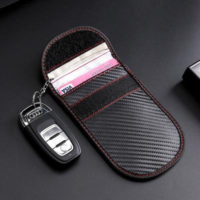 RFID Blocking Car Key Holder With Carbon Fiber Anti-Theft Case Remote Keys Cards