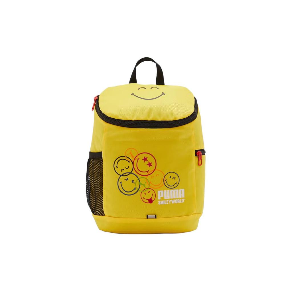 New PUMA SMILEYWORLD Collaboration Fabric Backpack Regular Unisex Yellow 078767-01