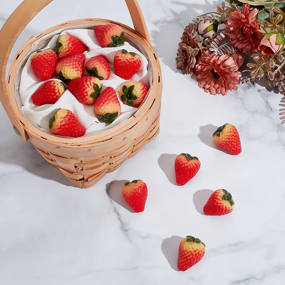 Set of 16 Realistic Strawberry Perfect for Home Office Desk Party and Craft Perfect for Food These Resin Red Strawberries are perfect for cake shops