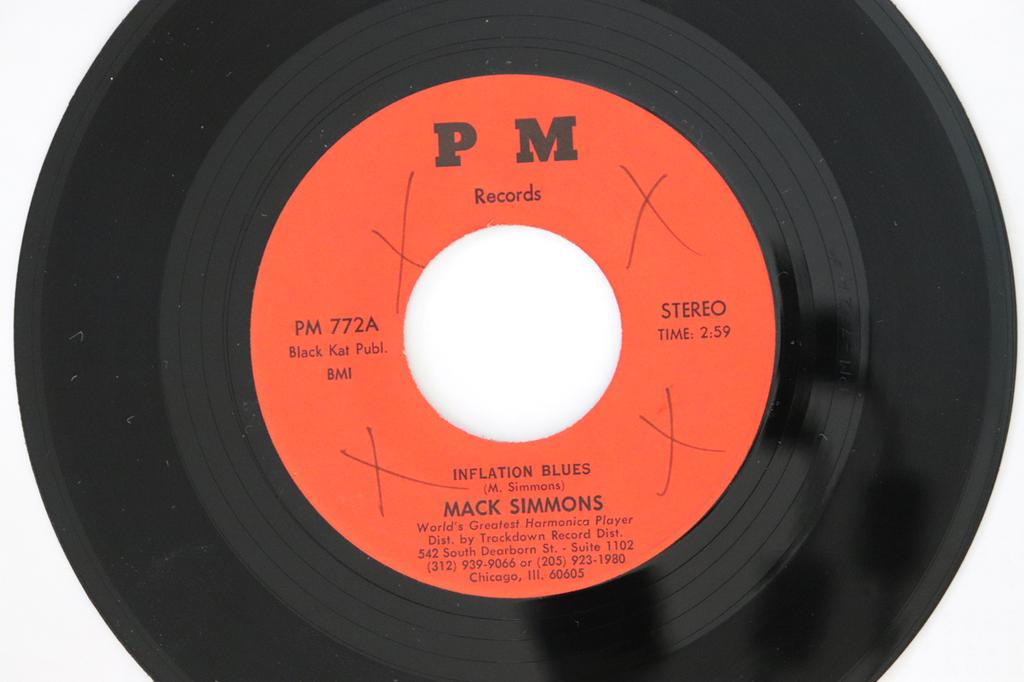 7inch Record MACK SIMMONS - Inflation Blues / Key To The Highwa PM772 PM Records 1980 US Soul/Funk Used