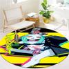 Cyberpunk Edgerunner Round Area Rug,Carpet Rug for Living Room Bedroom Sofa Playroom Decor,Non-slip Floor Mat