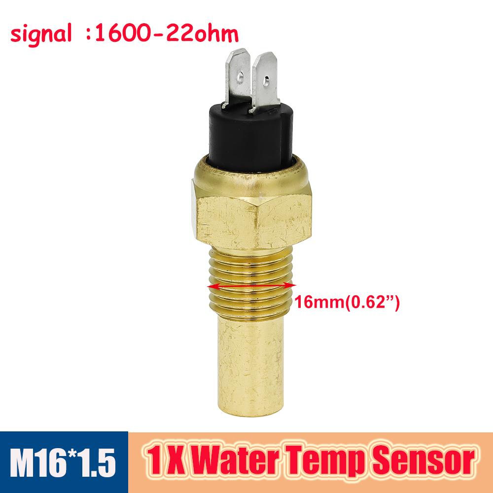 14MM/16MM Water Temp Sensor for Universal Car Boat Motorcycle Water Temperature Meter 12V/24V Signal 1600-22ohm 1/8 NPT Sender