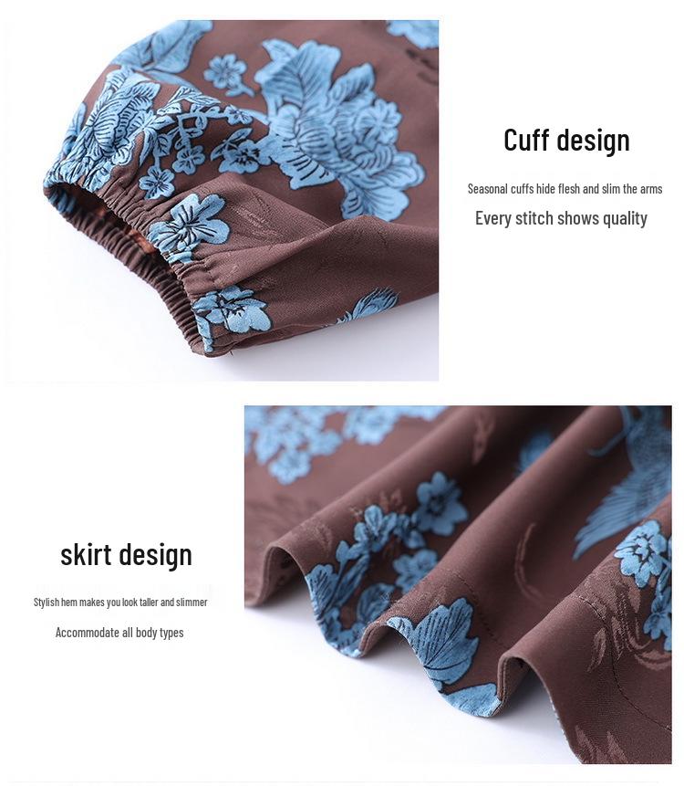 2025 Spring/Autumn High-End Light Luxury Women's Chinese Jacquard Tang Suit Long-Sleeve Shirt