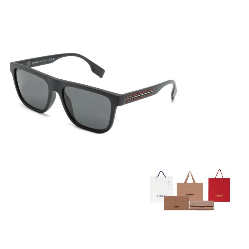Burberry Temple Logo Acetate Irregular Sunglasses for Men In Black