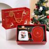 Creative Christmas Cartoon Santa Claus Ceramic Coffee Mug Gift Set