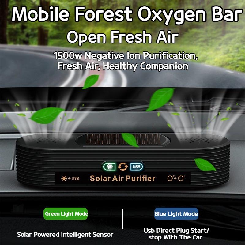 Portable Solar Powered Car Air Purifier No Consumable Filter Removes Odor Smoke and Formaldehyde for Vehicle Household