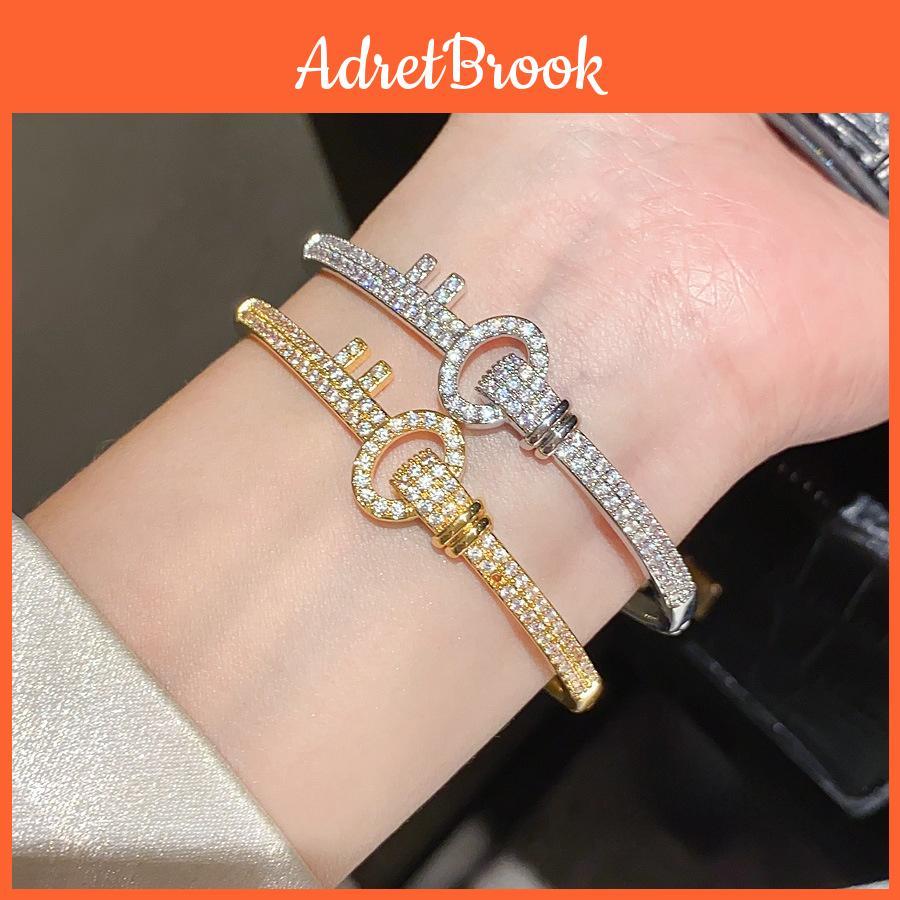 18k Gold Plated Zircon Keychain Bracelet For Women Fashion Jewelry Gift
