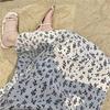 Summer Floral Temperament Skirt, Medium Length Short Sleeved French Fresh and Sweet Dress, Fairy Dress, Fashionable Women's Clothing