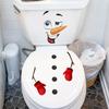 Snowman Christmas Toilet Stickers PVC Self-adhesive Waterproof 5 Types Wall Sticker Bathroom Decals Mural for Xmas Decoration