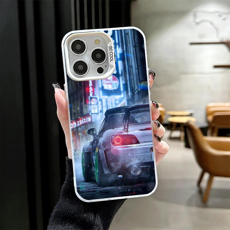 Japan JDM Sports Cars Theme Soft Phone Case for iPhone 15 16 17 Pro Max 17Air 16E 14 Plus 13 12 Mini Shockproof Cover Back Shell