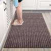 Thin Long Kitchen Mat Anti Slip Stripe Khaki Waterproof Oilproof Kitchen Area Rugs Hallway Door Floor Mats Mall Entrance Doormat