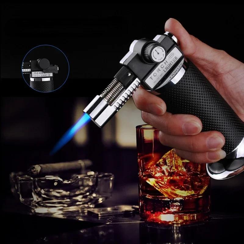 Professional Adjustable Fireproof and Windproof Lighter Suitable for BBQ/cooking/welding Large Capacity Refillable Gas Lighter