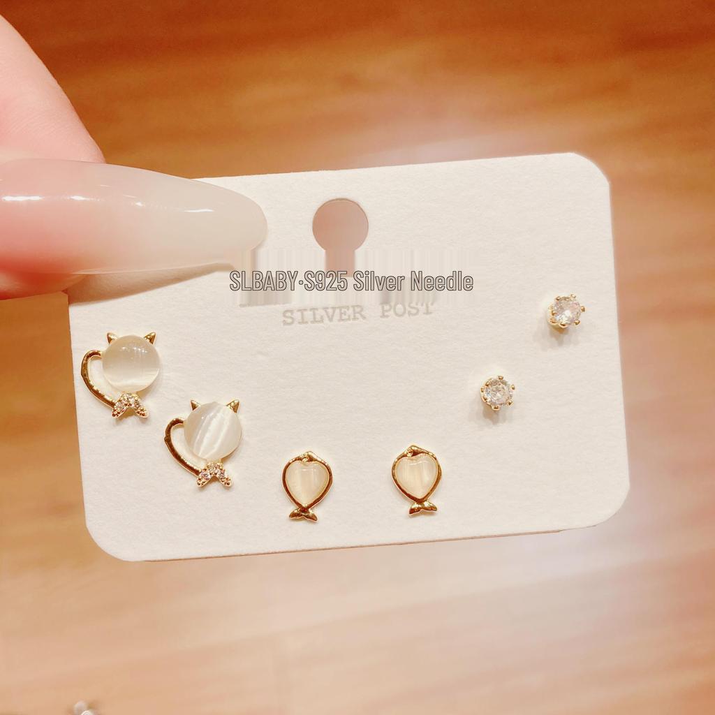 Environmentally Friendly Nickel-Free Gold Plated Women's Stud Earrings - High-End, Simple, Versatile Design