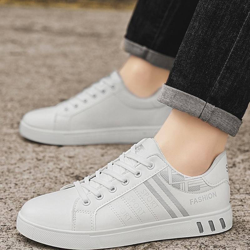 Herren Leder Freizeitschuhe Mode Lässige Board Schuhe Outdoor Laufschuhe für Herren Tennis Trainingsschuh Schnürschuhe Flats Sneakers