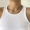 Personalized Eye Mix And Match Color Single-Layer Necklace, Creative Geometric Imitation Pearl Necklace For Women