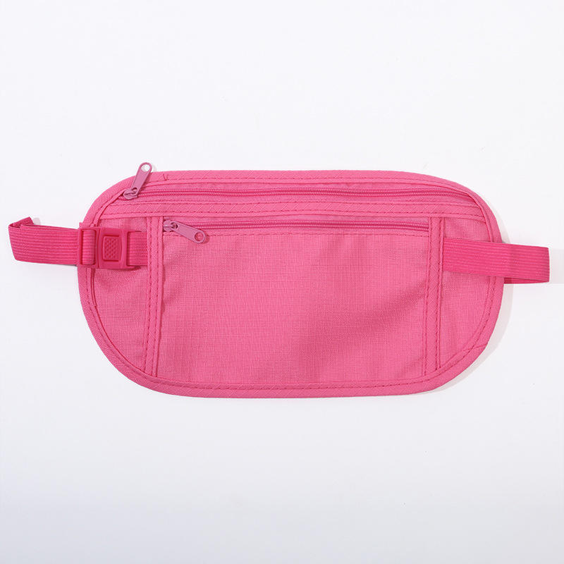 Unisex Travel Waist Pouch Passport Money Belt Bag Hidden Security Wallet Black Zippered Waist Security Pouch