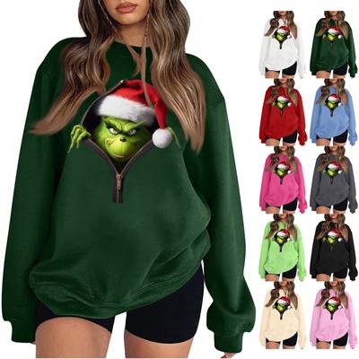 Damen Sweatshirt Sport Weihnachten Lustiger Druck Pullover Sweatshirt Rundhals Langarm Top Lässiges Sweatshirt