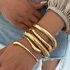 SHIXIN Punk Glossy Geometric Stackable Cuff Bracelets for Women Hip Hop Water Drop Gold Color Open Bangle Bracelet Party Jewelry