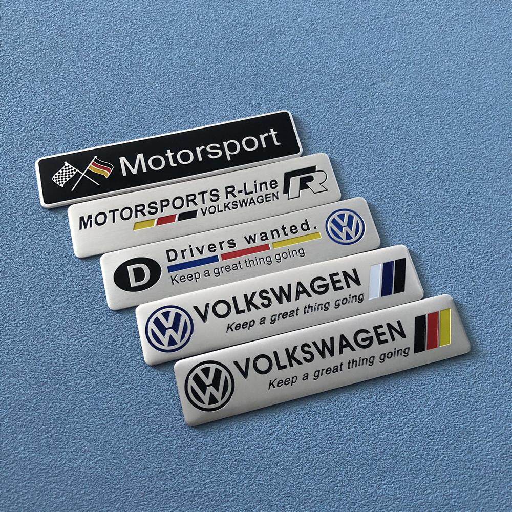 RUNTB1 1Pc 3D Metal Stickers Car Body Trunk Decal For VW Golf GTI Tiguan Jetta Transporter Passat T5 Polo Touran Scirocco Arteon T-ROC