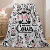 Flannel cow-patterned blanket, cow-shaped sofa blanket, soft and skin-friendly small blanket, gift blanket for cow lovers
