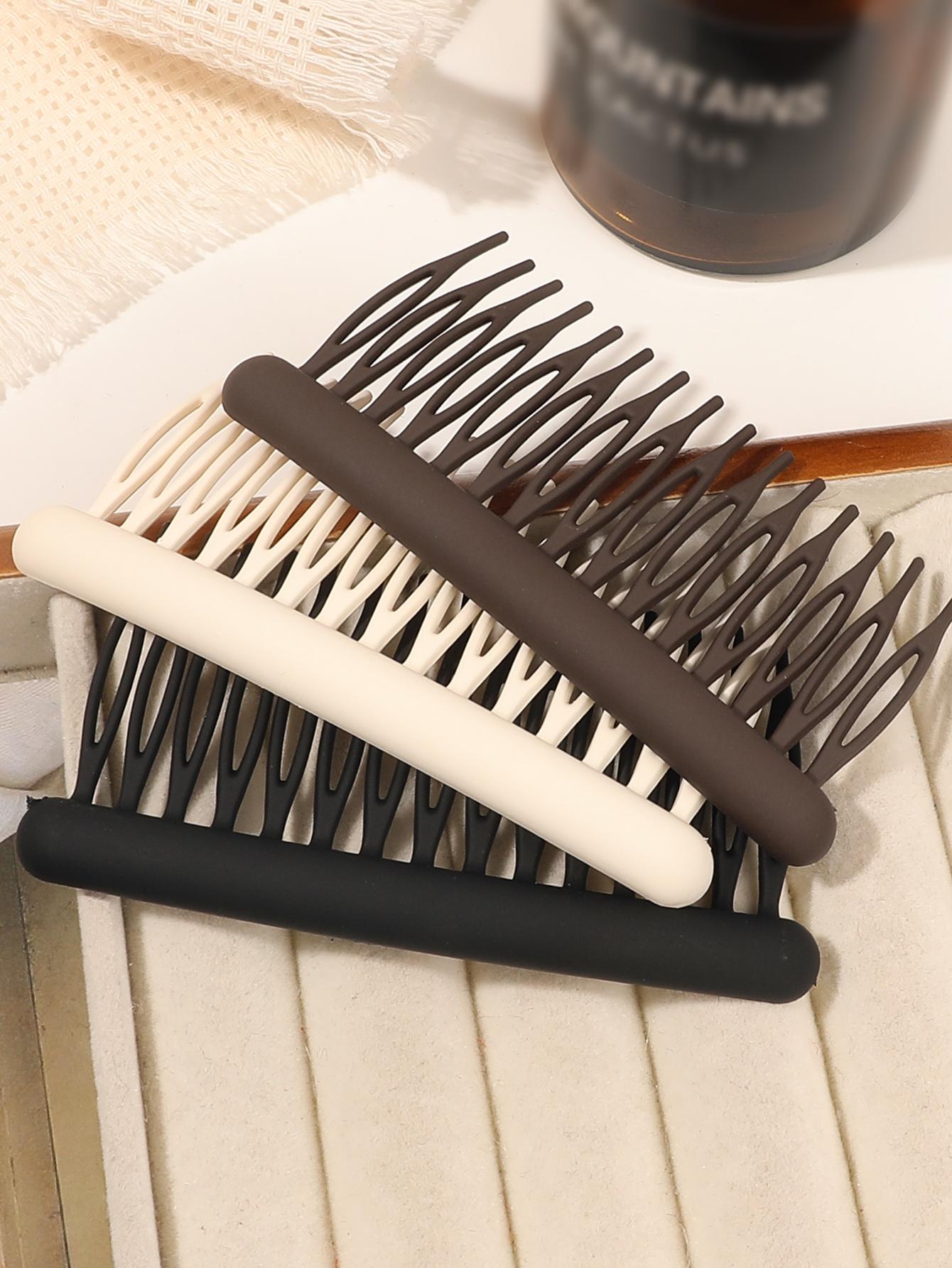 

Французские боковые гребни 3 цвета каждый Изогнутые гребни для волос с закруткой Декоративные, Сильно фиксирующие заколки для волос Пучок Шиньон, Женские аксессуары для волос