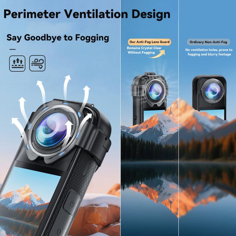Upgrade Lens Guard for Insta360 X5 Optical Glass Lens Protective Cover for Insta 360 X5 Removable Anti-Scratch Accessories