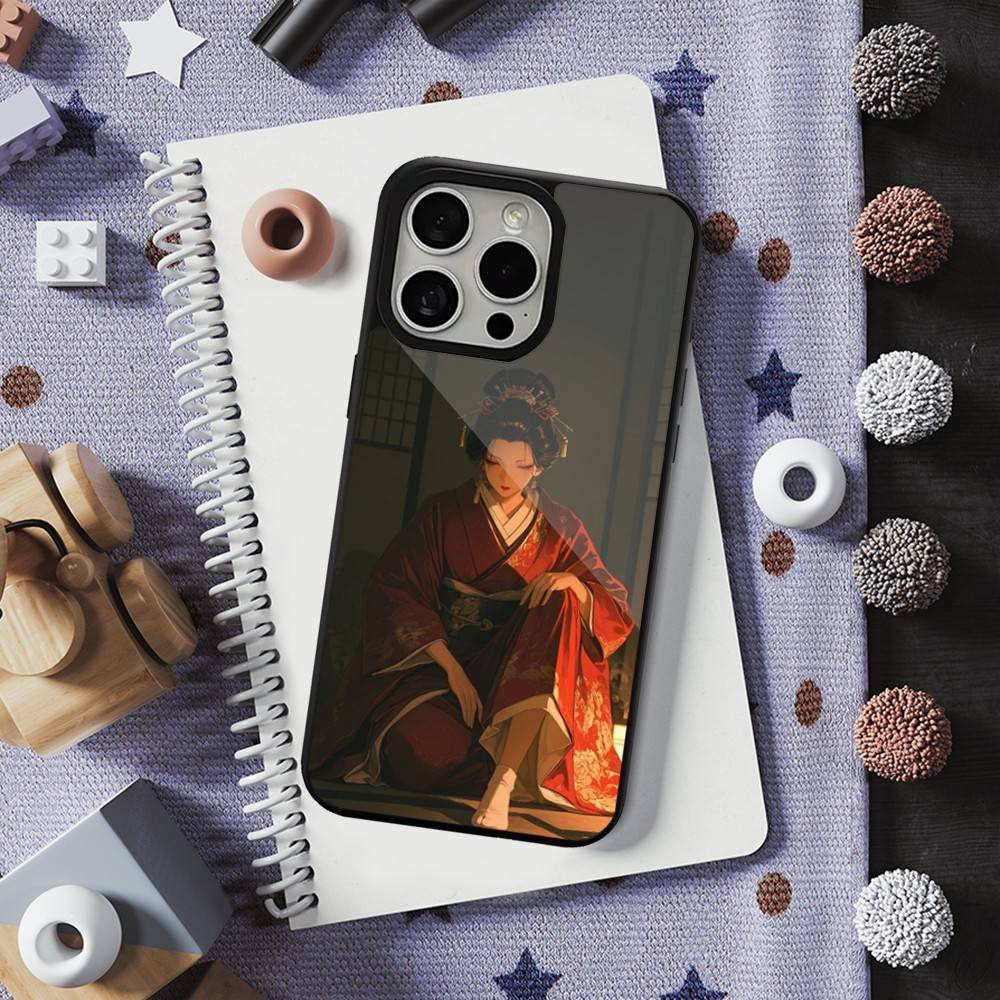 

Geisha Woman Japanese For iPhone 15,Mini,13,Max,11,16,17,14,Plus,12,Pro,For Magsafe,Magnetic Wireless Charging Case iPhone14PROMAX