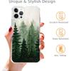 Watercolor Tree Spruce Case Compatible with iPhone 14 Pro, Green Forest Nature Art Case for iPhone 14 Pro for Teen Men Women, Trendy Cool TPU Bumper