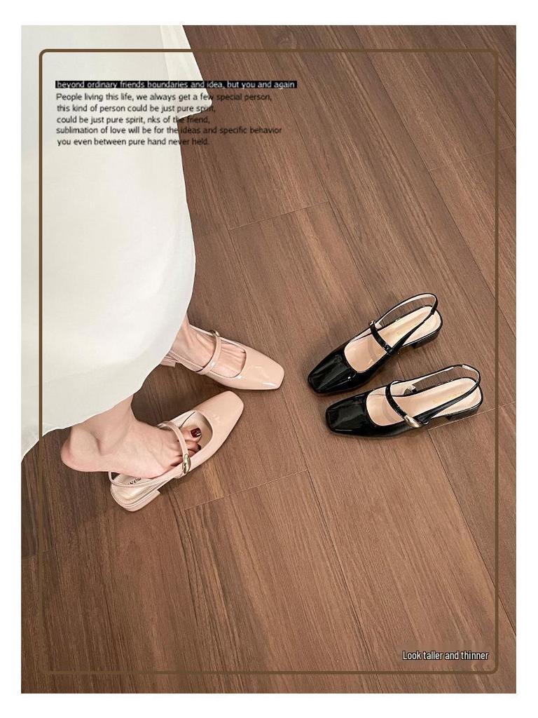 Weiwei Girl 325-3 Women's Nude Backless Summer Sandals - Comfortable Mary Jane Flats for 2025