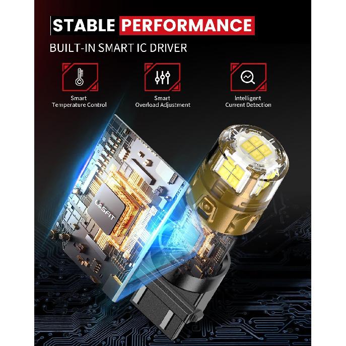 LASFIT 3157 LED Reverse Lights, Super Bright 6000K Xenon White Backup Light, DRL Replacement Back Up Bulb for 3156 3056 3057 3047 4114 4157 4057