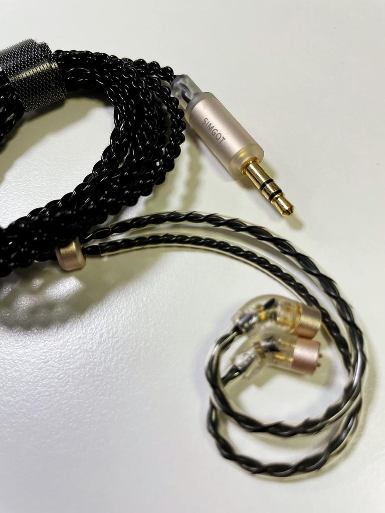 SIMGOT Balanced IEM Upgrade Earphone Replacement Balanced Copper and Single Crystal Copper Hybrid Braided 3.5mm Jack, Cable, Cable, Detachable, 3.5mm