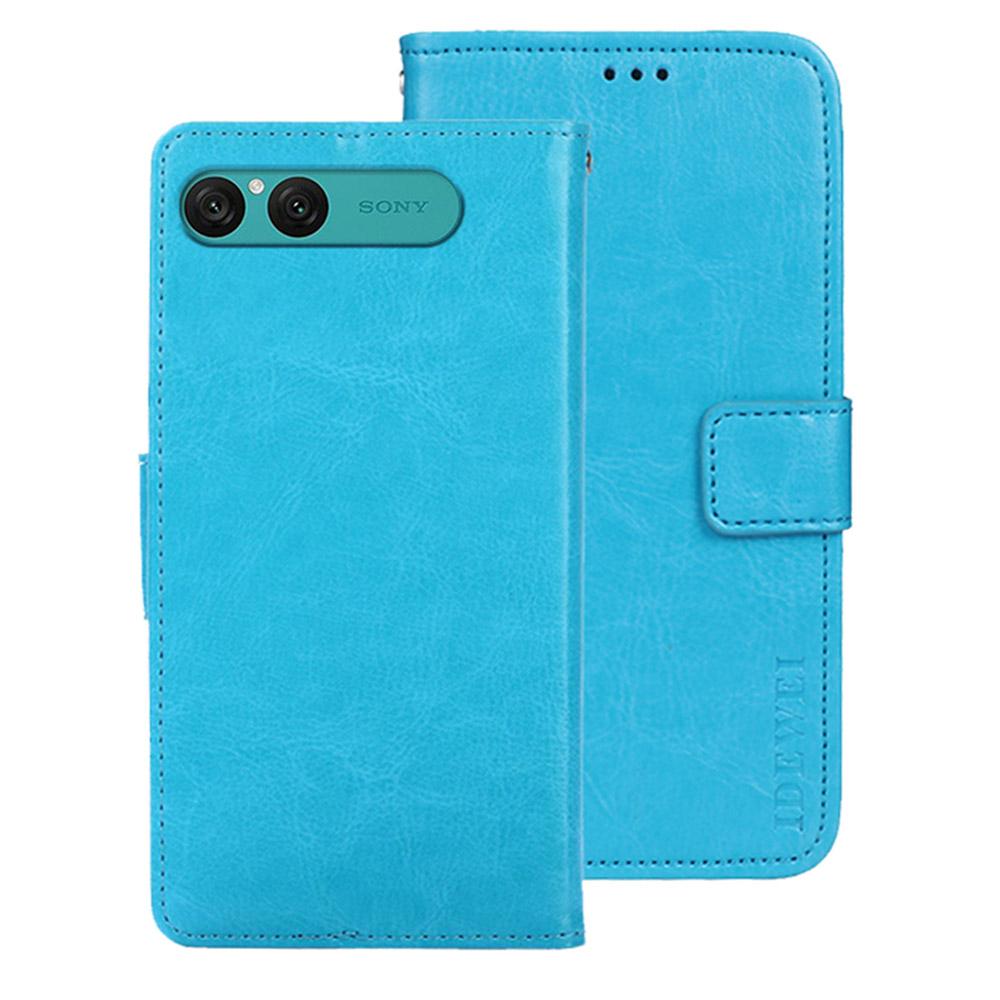 IDEWEI For Sony Xperia 10 VII Stand Case Crazy Horse Texture Leather Phone Cover