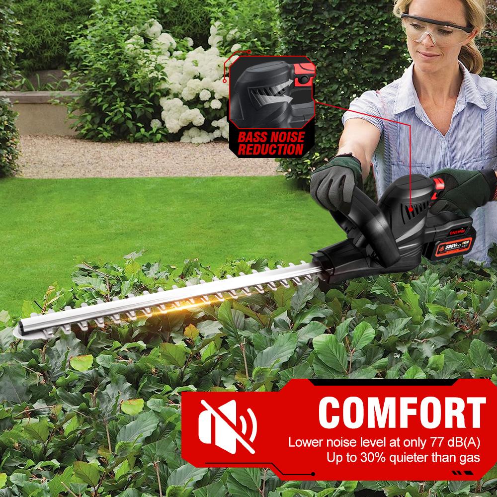 ONEVAN 2000W Bürstenloser elektrischer Heckenschneider Akku-Trimmer Astsäge Rasenmäher Gartengeräte Für Makita 18V Batterie