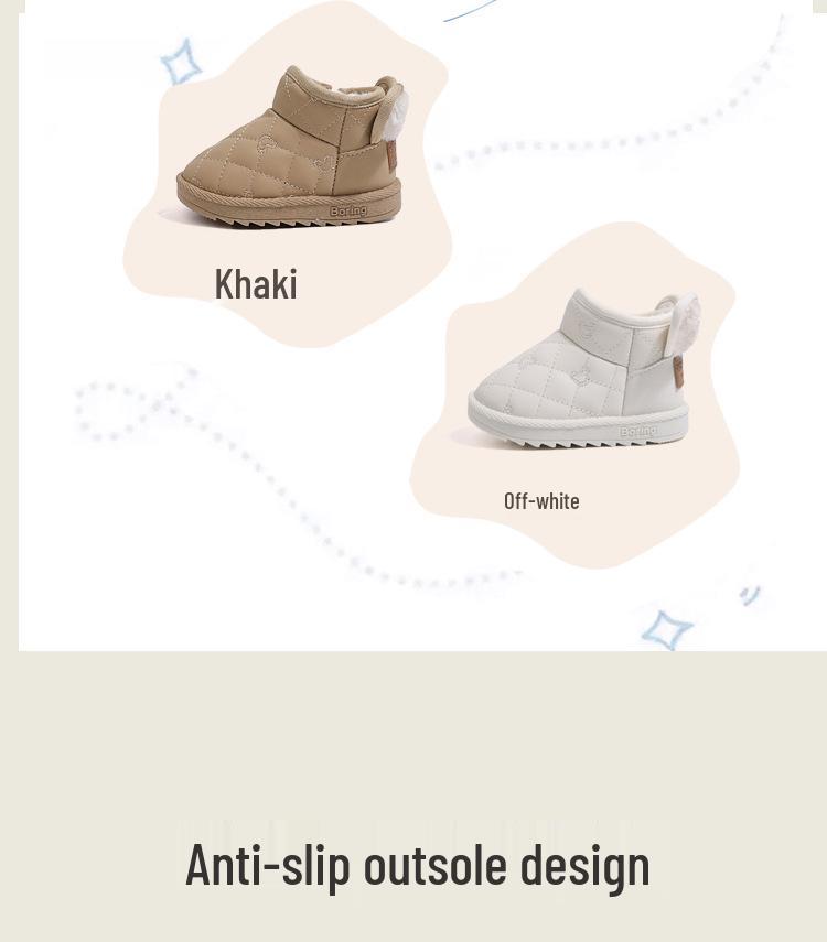 Unisex Warm Waterproof Baby Snow Boots with Velvet, Ages 1-6