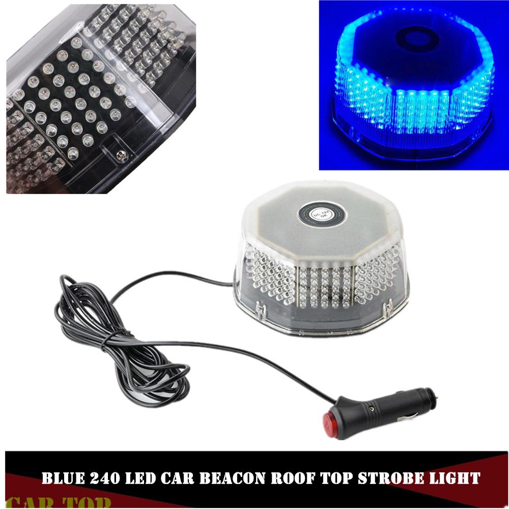 

240 LED Emergency Car Rotating Round Rooftop Flash Strobe Beacon Light 12V Magnetic Roof Top Mount Car Emergency Warning Lights