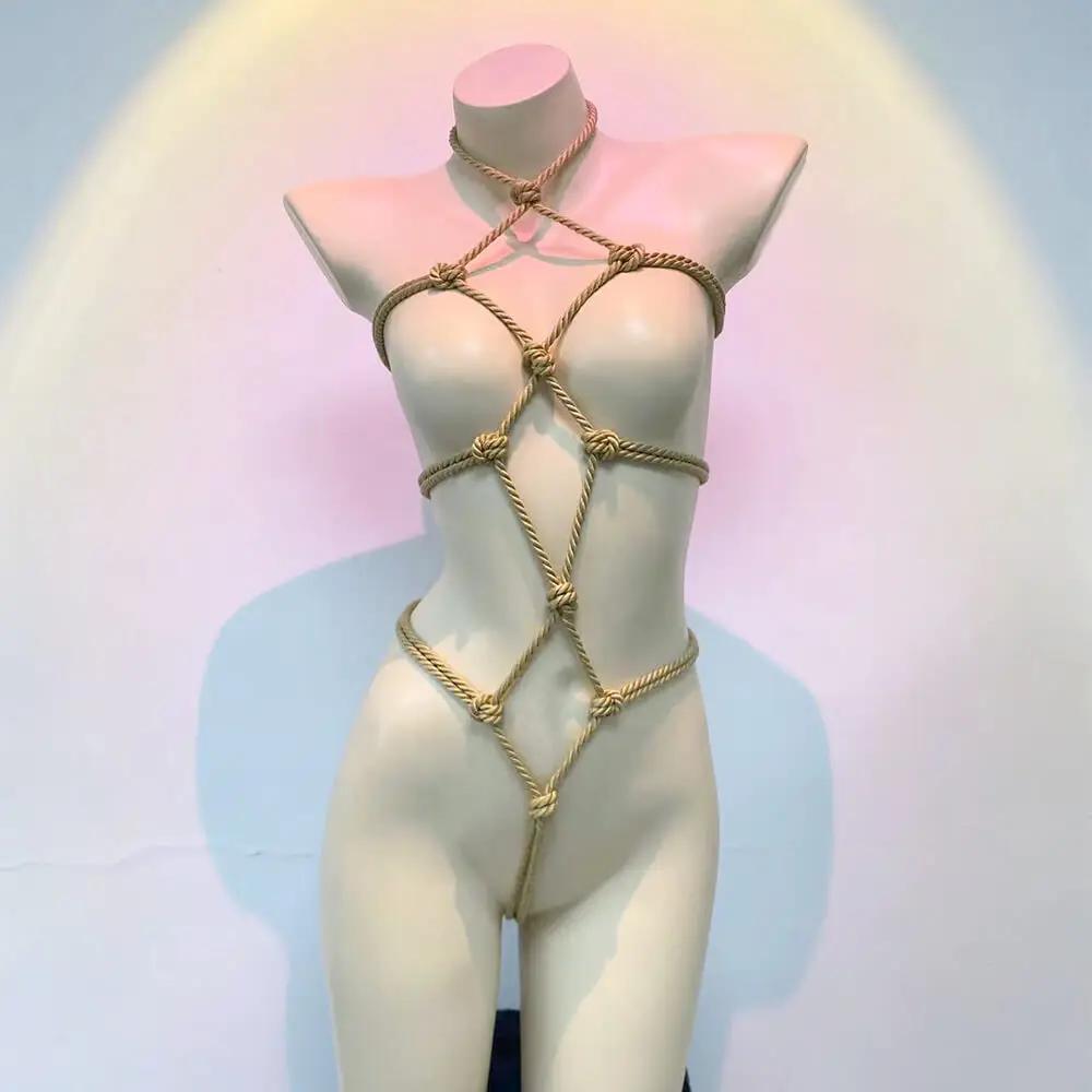 Lingerie da Donna Hot Sexy a Rete Senza Cavallo Body Corda Bondage Accessorio Cosplay Uniforme Biancheria Intima Gioco di Ruolo Costumi di Halloween