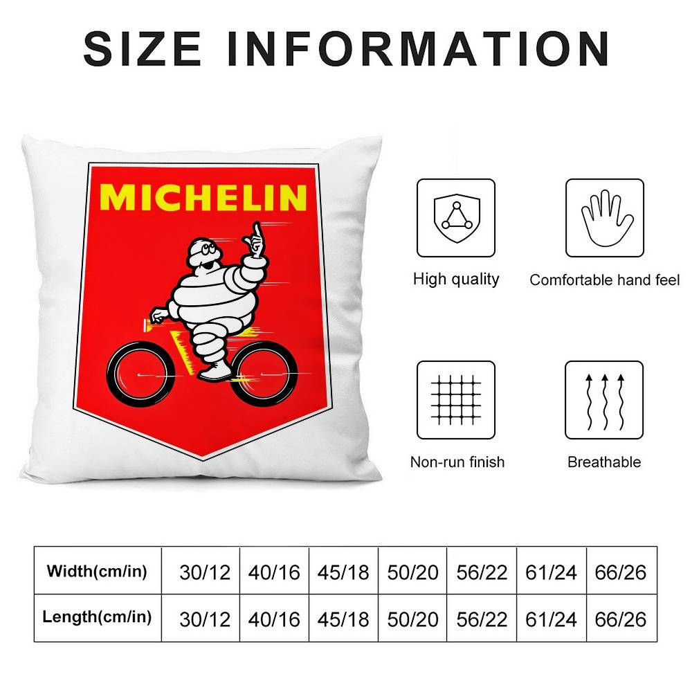 M-MichelinS T-Tyres Pillow Case Plush Fabric Soft Double Sided Print Sofa Cushion Cover Throw Pillow Covers
