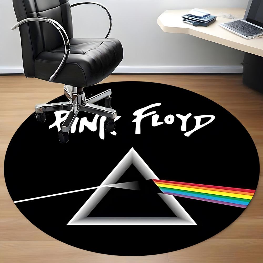 

1PC Pink Floyd Office Round Rug - Perfect for Office or Study Decor, Machine Washable, Non-Slip Backing, Decorative Floor Mat 120cm